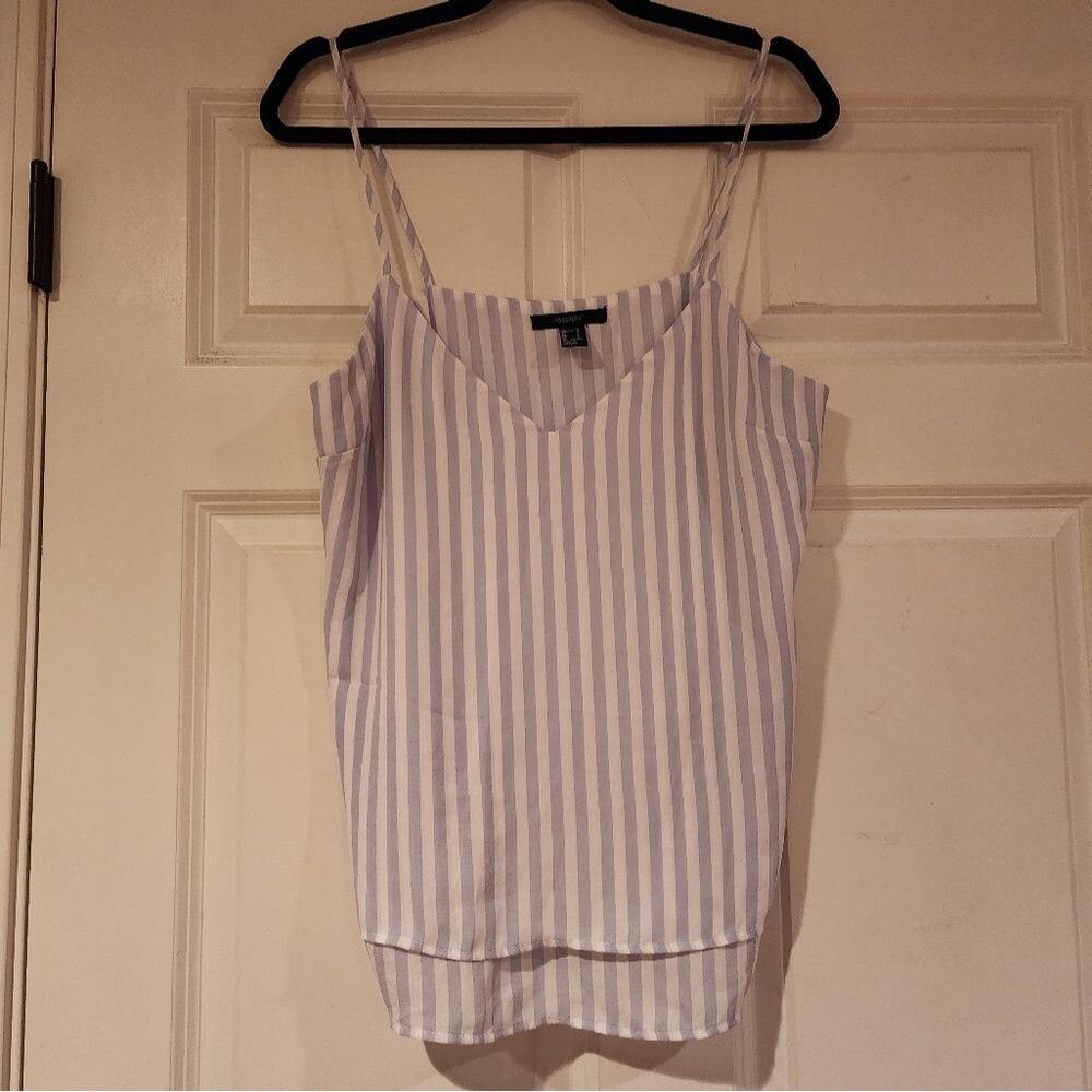 Forever 21 blue and white striped tank top L